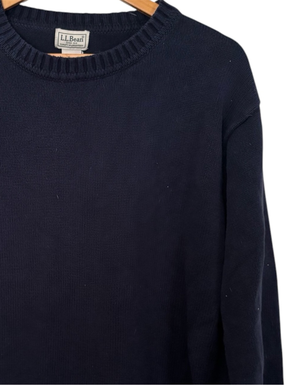 VTG 90s L.L. Bean Navy Cotton Knit Crewneck Sweater